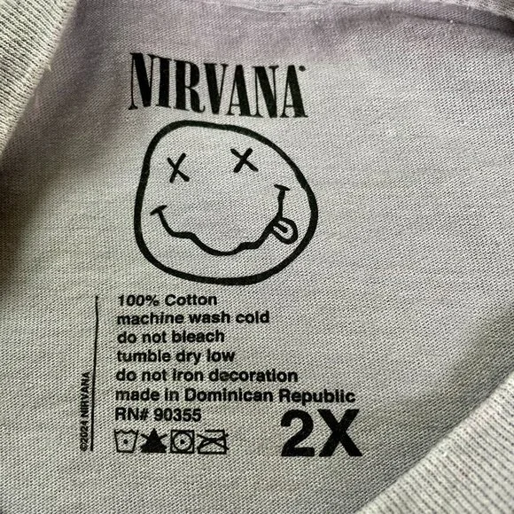 Nirvana In Utero Angel Graphic Tee Gray Band Shirt Grunge Rock Style 2X - Picture 4 of 11